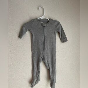 Primary Organic Cotton Gray Footed One Piece size 3/6M